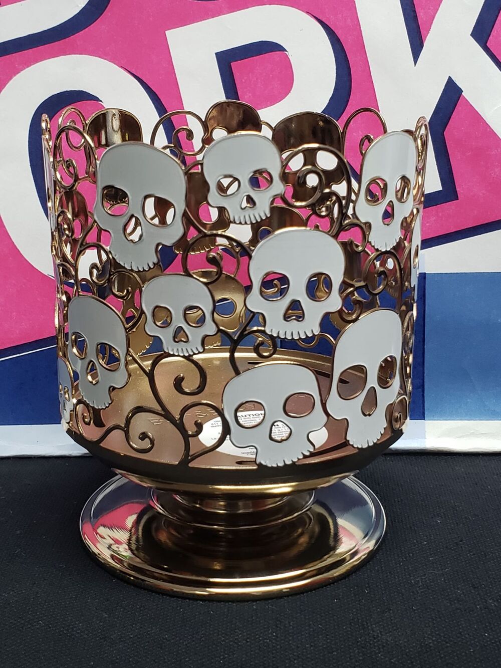 BBW Halloween Skull 3 Wick Candle Holder Halloween Fragrance Decor